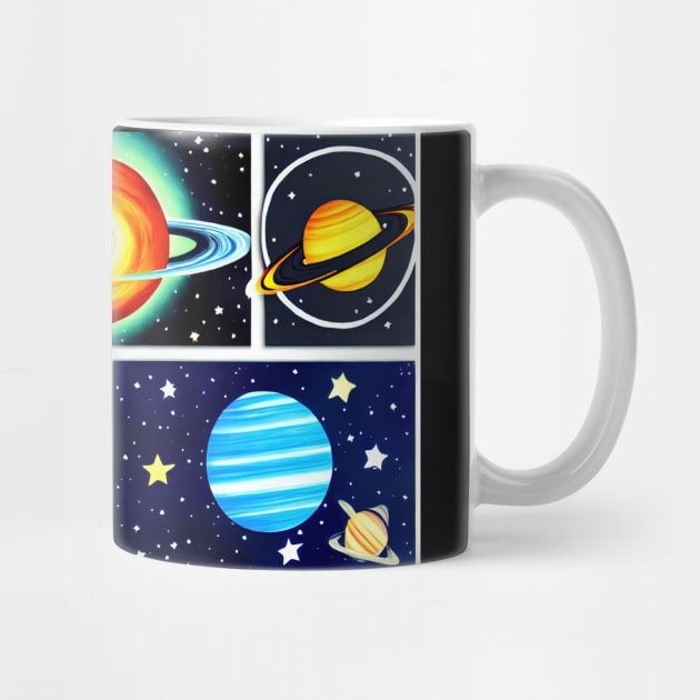 Colourful planets and stars digital illustrations by Russell102